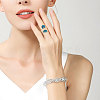 1Pc Raw Natural Gemstone Nuggets Beads Alloy Cuff Rings RJEW-PH0001-15B-5