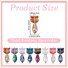16Pcs 8 Colors Cat Shape Glass Pendants PALLOY-BM00024-2