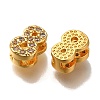 Rack Plating Number Brass Micro Pave Clear Cubic Zirconia Silde Charms KK-A231-13I-2