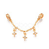 925 Sterling Silver Micro Pave Clear Cubic Zirconia Chain Extenders STER-N016-54G-1
