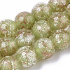 Handmade Gold Sand Lampwork Beads Strands LAMP-T007-06H-1