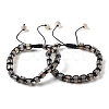 Adjustable Natural Grey Agate and Non-magnetic Synthetic Hematite Braided Bead Bracelets BJEW-Z090-01E-4