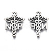 Tibetan Style Alloy NP Caduceus Medical Symbol Charms TIBEP-N008-136-2