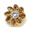Brass Smoked Topaz Rhinestone Beads KK-I715-26S-01-2