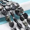 Natural Black Silk Stone/Netstone Beads Strands G-L164-A-24-2