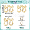 SUNNYCLUE 12Pcs Brass Micro Pave Clear Cubic Zirconia S-Hook Clasps KK-SC0003-42-2