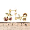 Brass Cubic Zirconia Dangle Stud Earrings EJEW-Q036-07G-2