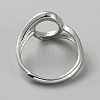 Rhodium Plated 925 Sterling Silver Adjustable Ring Components FIND-WH0152-692P-2