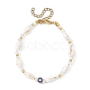 Natural Sea Shell Shell & Trochid & Alloy Enamel Beaded Bracelets for Women BJEW-JB14067-3