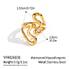 Irregular 304 Stainless Steel Cuff Open Rings for Women LD5997-6