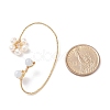 Natural Quartz & PearlBraided Flower Cuff Earrings EJEW-JE04957-04-5