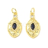 Brass Micro Pave Clear Cubic Zirconia Pendants KK-E068-VF330-2