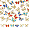 36Pcs 6 Colors Butterfly Alloy Cabochons MRMJ-DC0001-03-1