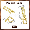 2Pcs Brass Shackle Clasps with Brass S Hook Clasps KK-PH0010-57LG-2