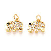 Brass Micro Pave Cubic Zirconia Charms KK-N257-68G-1