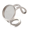 Non-Tarnish 304 Stainless Steel Open Cuff Findings STAS-R123-02A-P-1