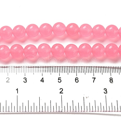 Dyed Natural White Jade Round Bead Strands G-J285-04-1