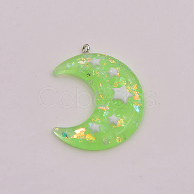 Transparent Resin Pendants RESI-WH0020-048B-1