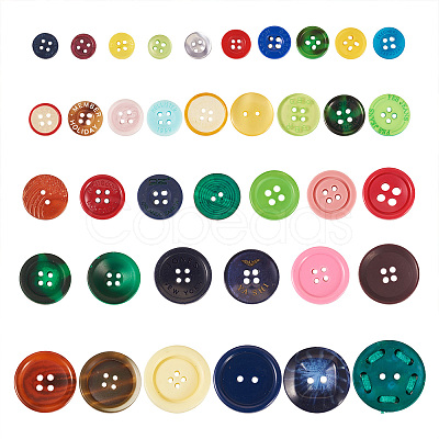 Flat Round Resin Buttons BUTT-TAC0017-01A-1