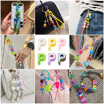 20Pcs UV Plating Opaque Acrylic European Beads OACR-TADJ0001-16P-1