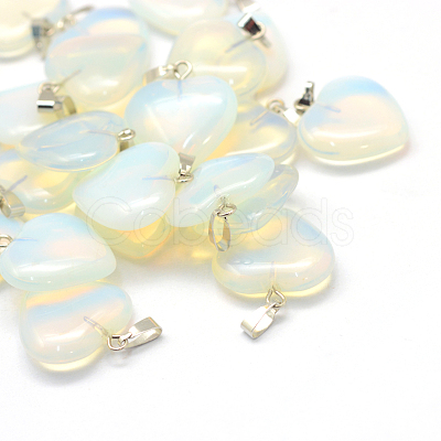 Heart Opalite Pendants X-G-Q438-06-1