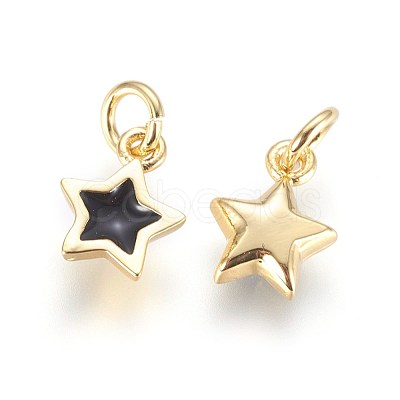 Enamel Brass Charms KK-G364-18G-02-1