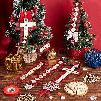 DIY Christmas Themed Wood Pendant Decorations Kits DIY-NB0012-73-1