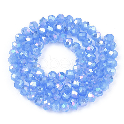 Electroplate Glass Beads Strands EGLA-A034-J10mm-B08-1