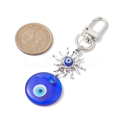 Evil Eye Lampwork Pendant Decorations HJEW-JM01997-01-1