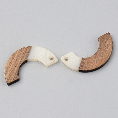 Opaque Resin & Walnut Wood Pendants RESI-S389-007A-C04-1