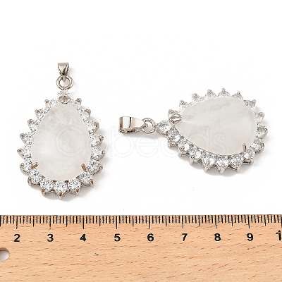 Natural Quartz Crystal & Rhinestone Pendants G-K338-31P-13-1