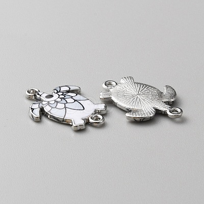 Alloy Enamel Printed Connector Charms ENAM-WH0065-15P-02-1