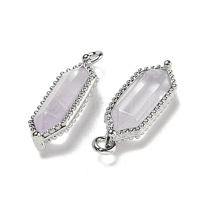 Natural Amethyst Faceted Double Terminal Pointed Pendants G-G181-05P-02-1