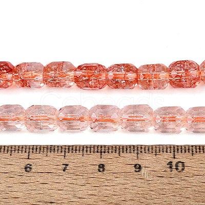 Transparent Crackle Glass Beads Strands GLAA-Q108-04A-10-1