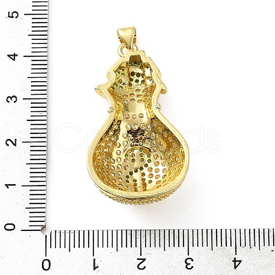 Brass Micro Pave Clear and Green Cubic Zirconia Pendants KK-H279-02G-1