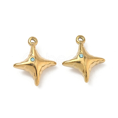 304 Stainless Steel Rhinestone Pendants STAS-L308-04C-G-1