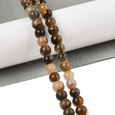 Natural Yellow Tiger Eye Beads Strands G-H238-6mm-1