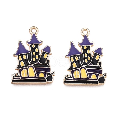 Halloween Theme Rack Plating Alloy Enamel Pendants X1-ENAM-N056-393B-KCG-1
