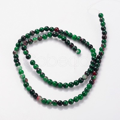 Natural White Jade Dyed Beads Strands JB4mm-M-1