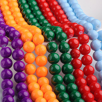 Painted Glass Bead Strands DGLA-S071-4mm-M-1