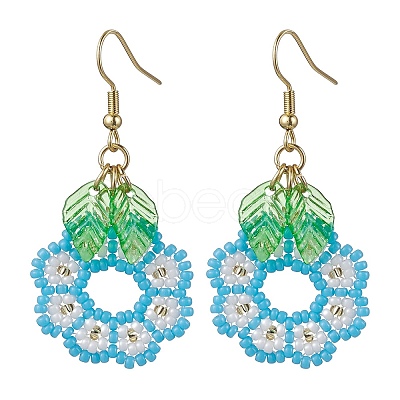 3 Pairs Handmade Seed Beads Dangle Earrings EJEW-MZ00143-1