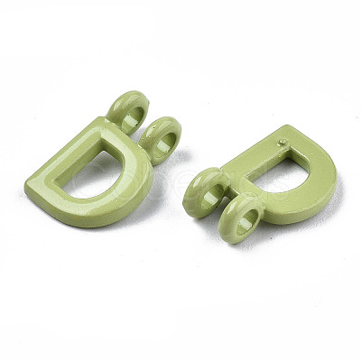Spray Painted Alloy  2-Loop Link Pendants X-PALLOY-T075-48D-RS-1