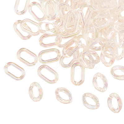 100Pcs 2 Styles Transparent Acrylic Linking Rings OACR-CJ0001-17-1