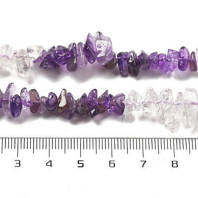 Natural Quartz Crystal & Amethyst Beads Strands G-L610-A27-01-1