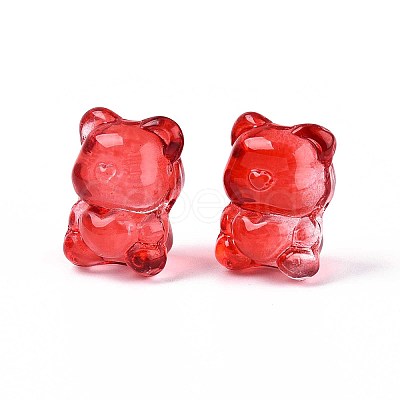 Baking Paint Transparent Glass Beads DGLA-N018-02F-1