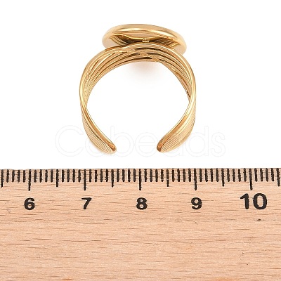304 Stainless Steel Open Cuff Ring Components STAS-F366-06D-G-1