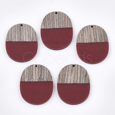 Resin & Wenge Wood Pendants X-RESI-T023-01J-1