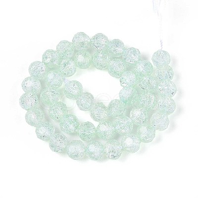 Transparent Crackle Glass Beads Strands GLAA-N053-10mm-06-1