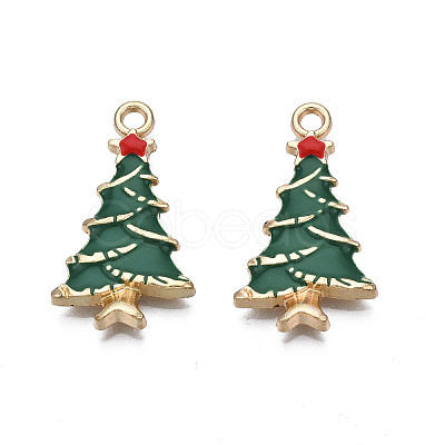 Rack Plating Alloy Enamel Pendants X-ENAM-N055-124-1