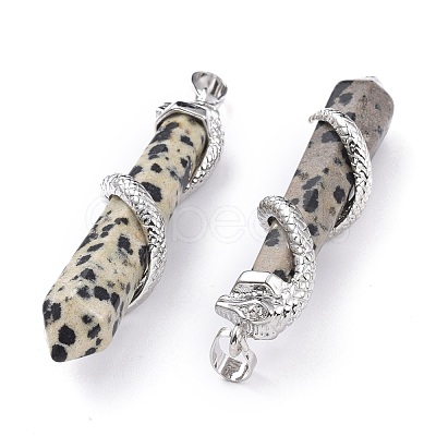 Natural Dalmatian Jasper Big Pointed Pendants G-F696-B08-1